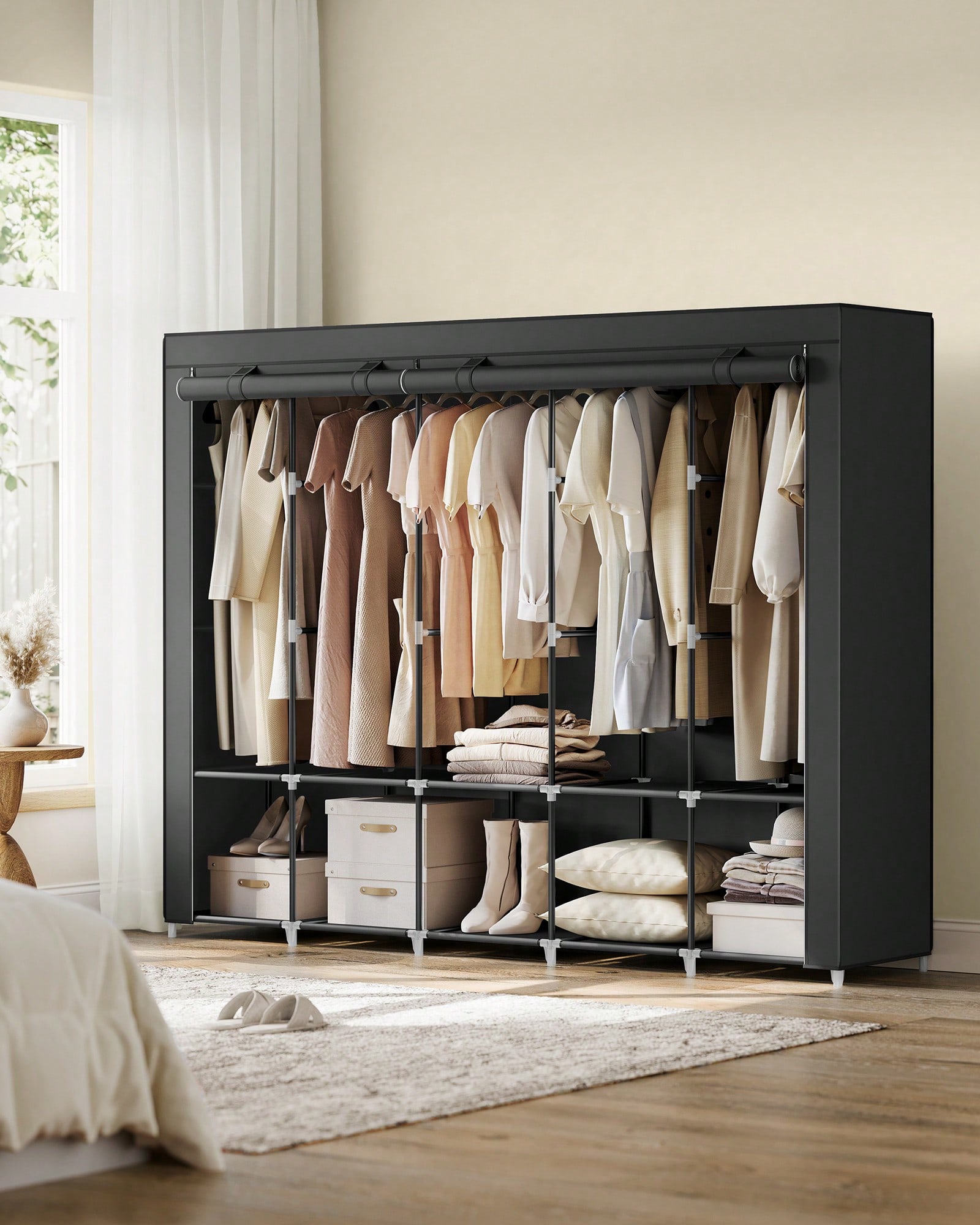 Wardrobe Closet Portable Fabric Cover - Szafa przenośna o długości 83 cali,