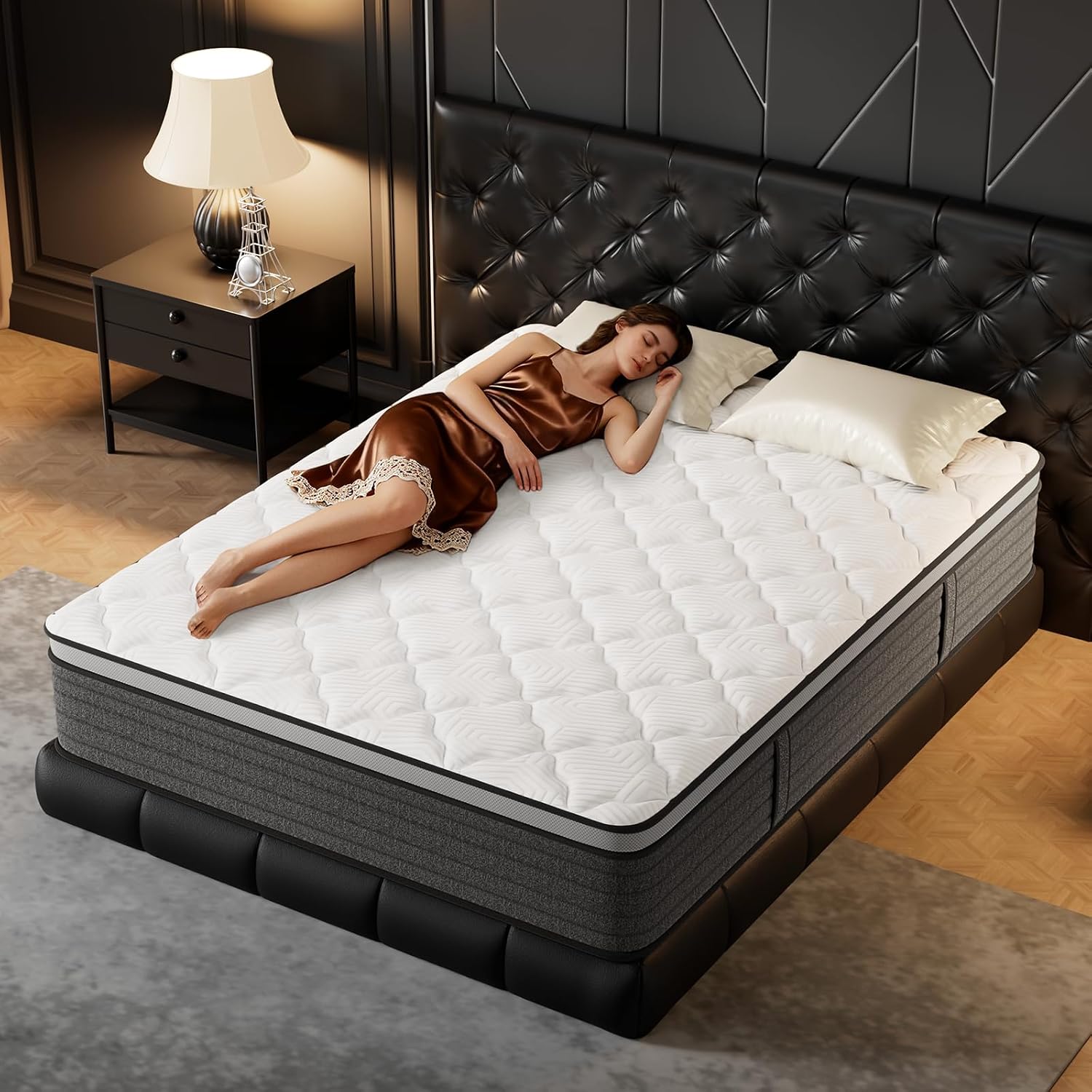 Memory Foam Mattress In A Box Queen - Materac Queen 12 cali, hybrydowy, rozmiar