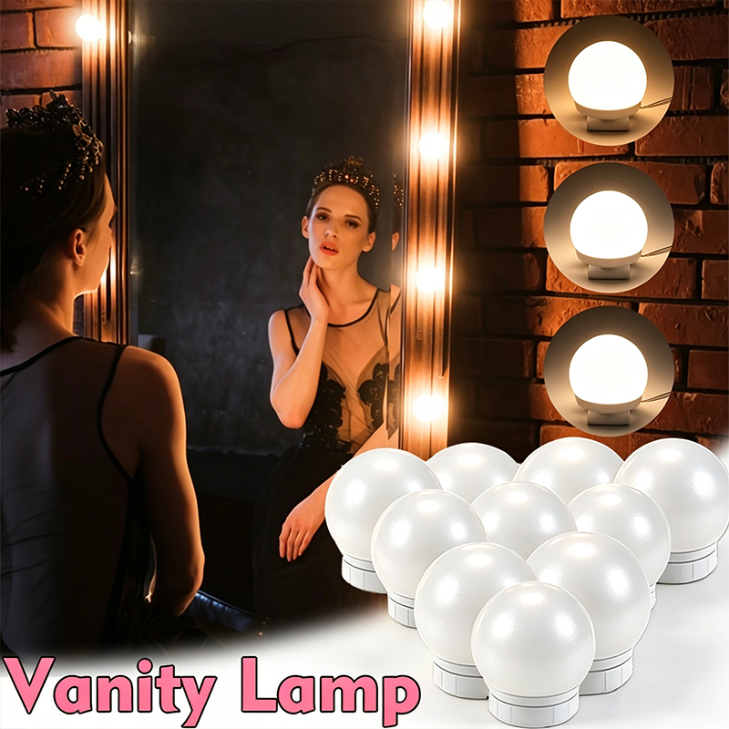 Dressing Table Vanity With Lighted Mirror - Zestaw 10 żarówek LED do lustra