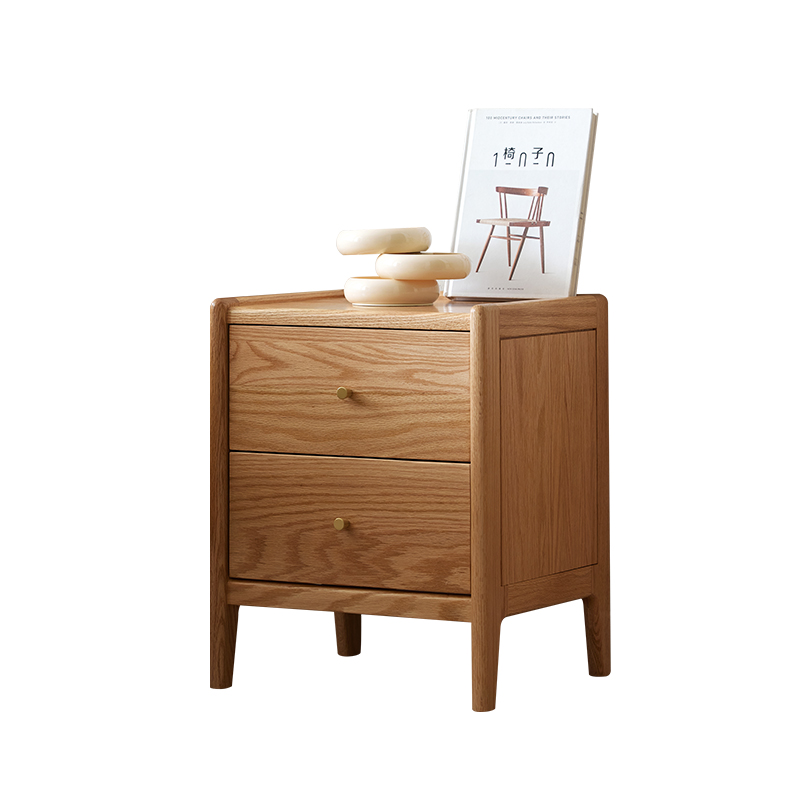 Solid Wood Nightstand 2 Drawers - Meble do sypialni z litego drewna