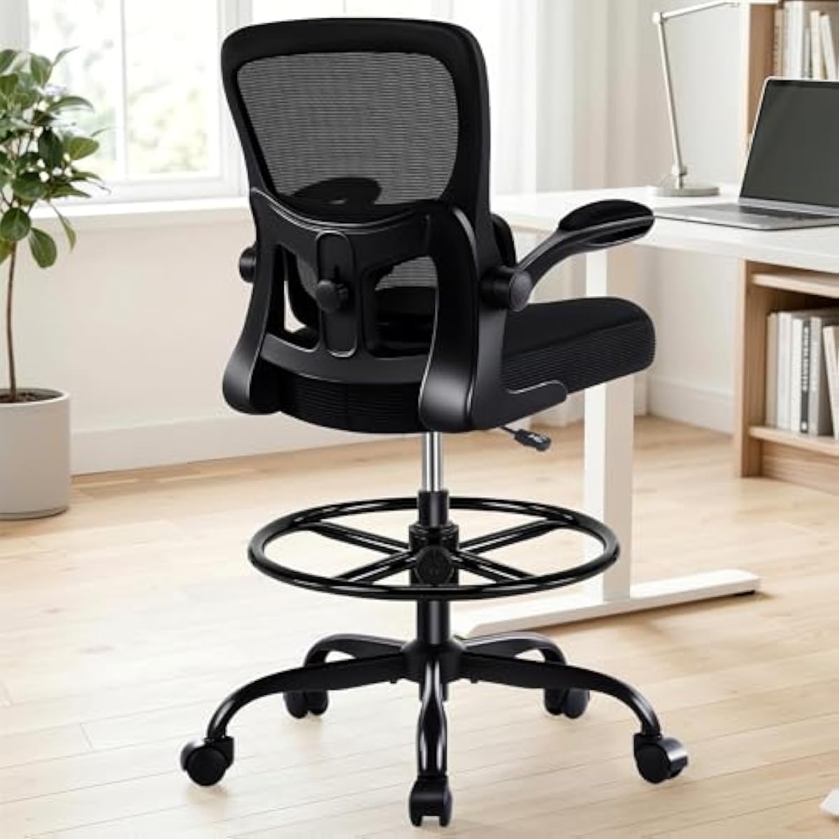 Chairs - Ergonomiczne krzesło kreślarskie z oparciem z