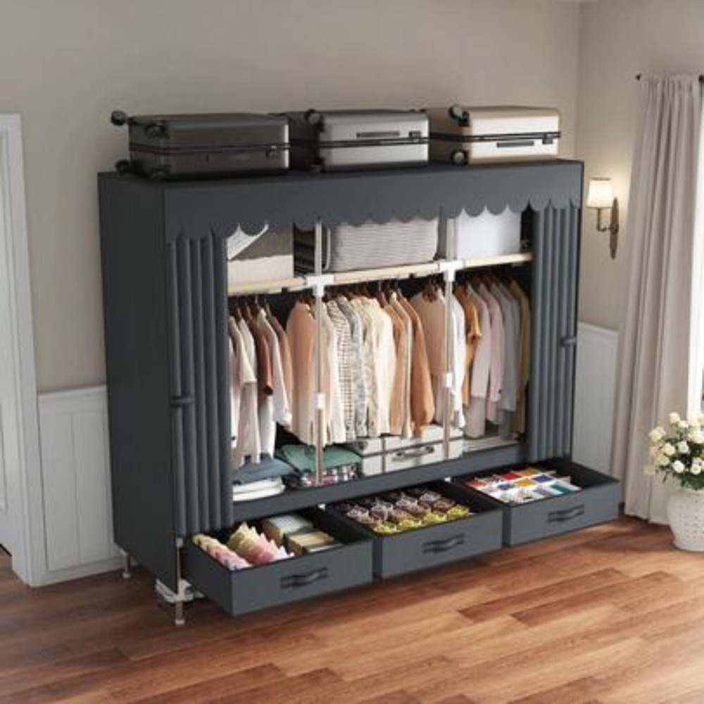 Wardrobe Closet Portable Fabric Cover - Przenośna szafa na ubrania, solidna stalowa