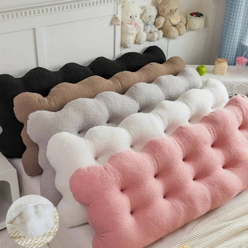 Headboard Cushion Backrest Tatami - Poduszka zagłówkowa z polaru teddy 90x50x15cm,