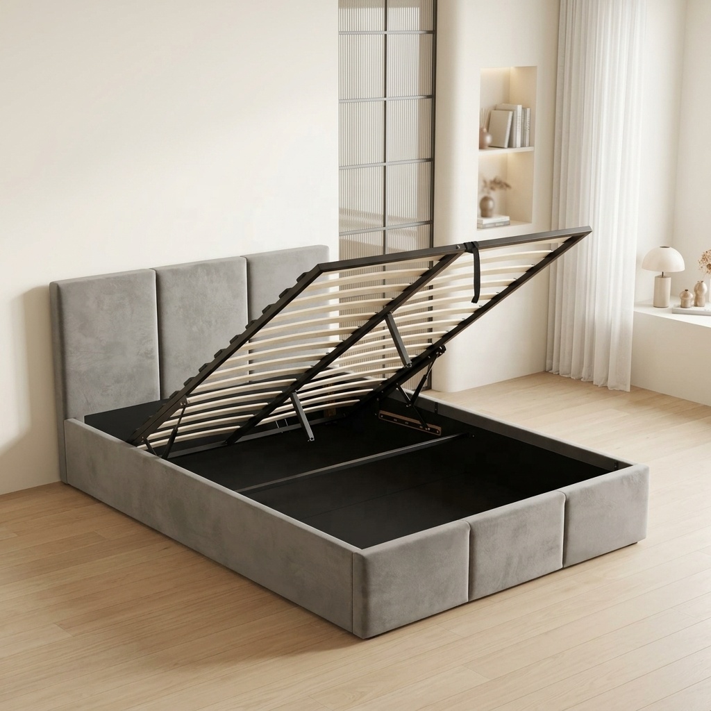 Gas Lift Storage Bed Hydraulic - ^Darmowa próbka nowoczesnego miękkiego łóżka z