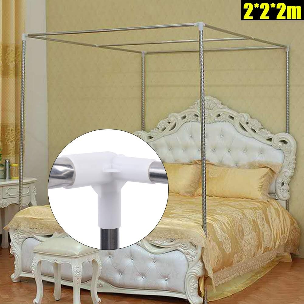 Canopy Bed Frame Metal Queen - Stalowa nierdzewna rama łóżka z baldachimem,