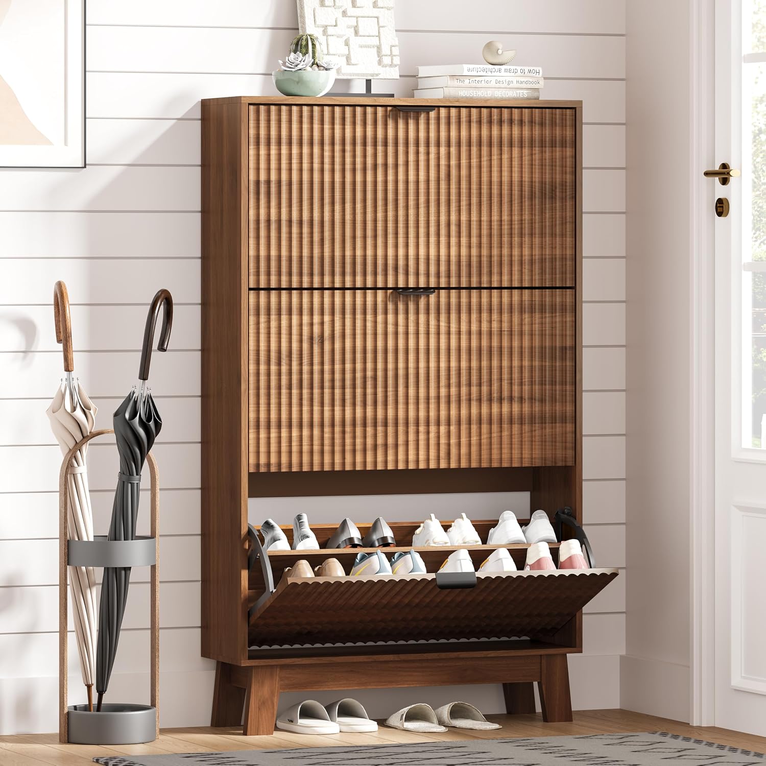 Shoe Rack Cabinet Narrow Entryway - Szafka na buty do przedpokoju z