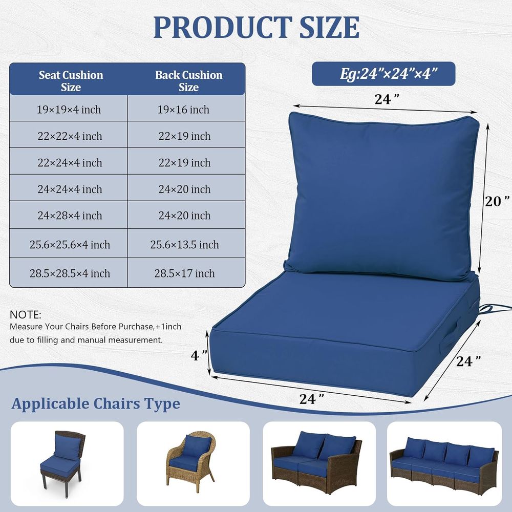 Zestaw 4 poduszek na głębokie  – Outdoor Furniture recenzja i cena