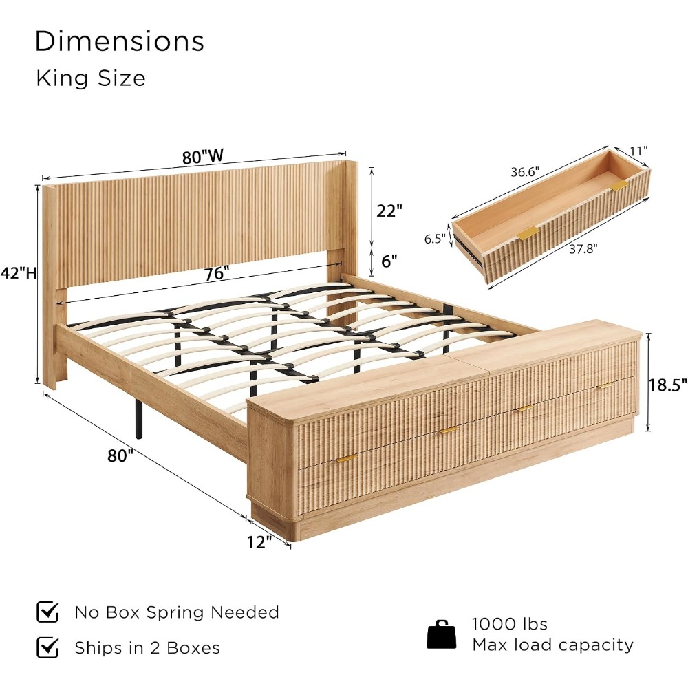 Rama łóżka typu king size z ła – King Size Bed Frame With Storage Drawers recenzja i cena