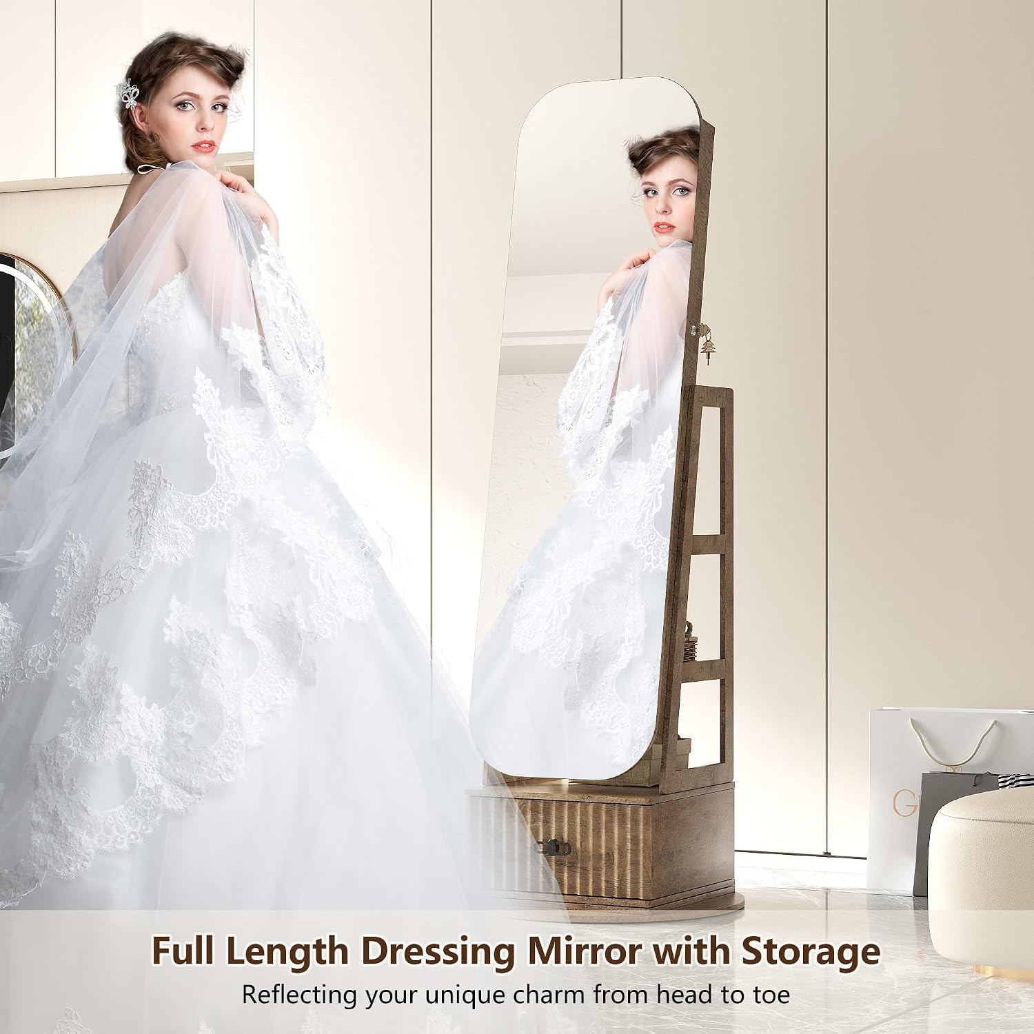 Organizer na biżuterię z obrot – Full Length Mirror Jewelry Armoire recenzja i cena