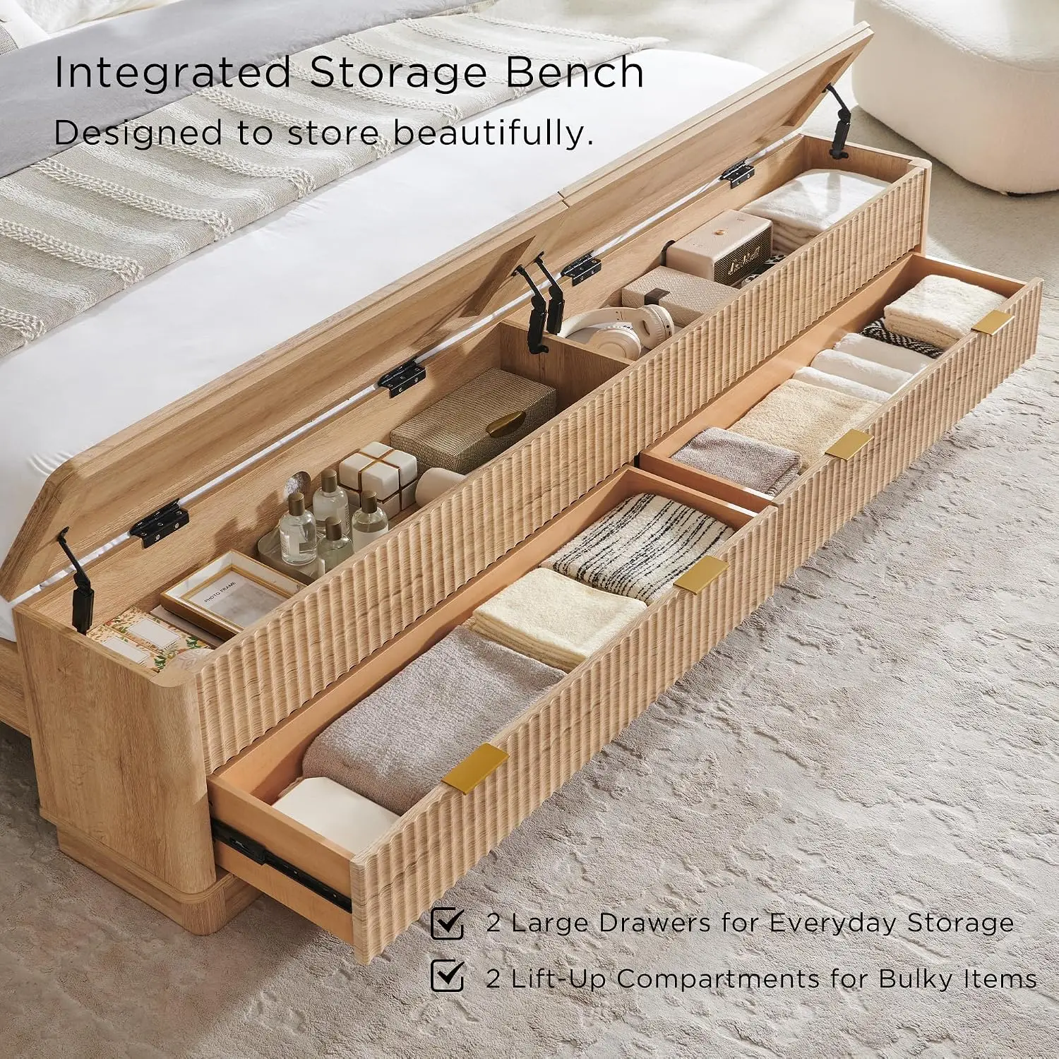 Rama łóżka typu king-size z fr – King Size Bed Frame With Storage Drawers recenzja i cena