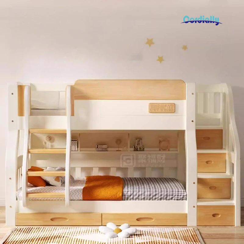 Łóżko dwuosobowe w stylu loft  – King Size Bed Frame With Storage Drawers recenzja i cena