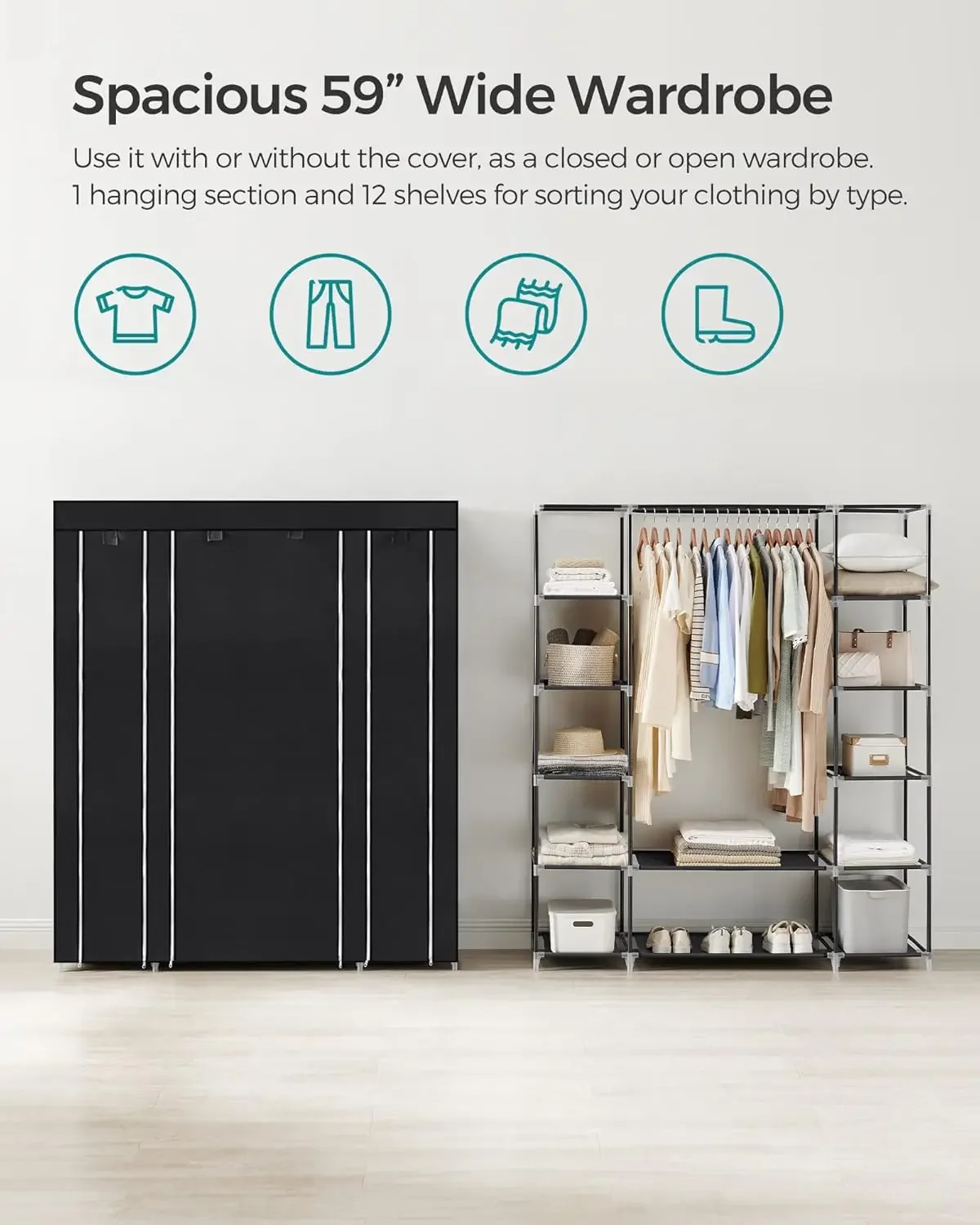 Szafa Cheng-Closet, przenośna  – Wardrobe Closet Portable Fabric Cover recenzja i cena