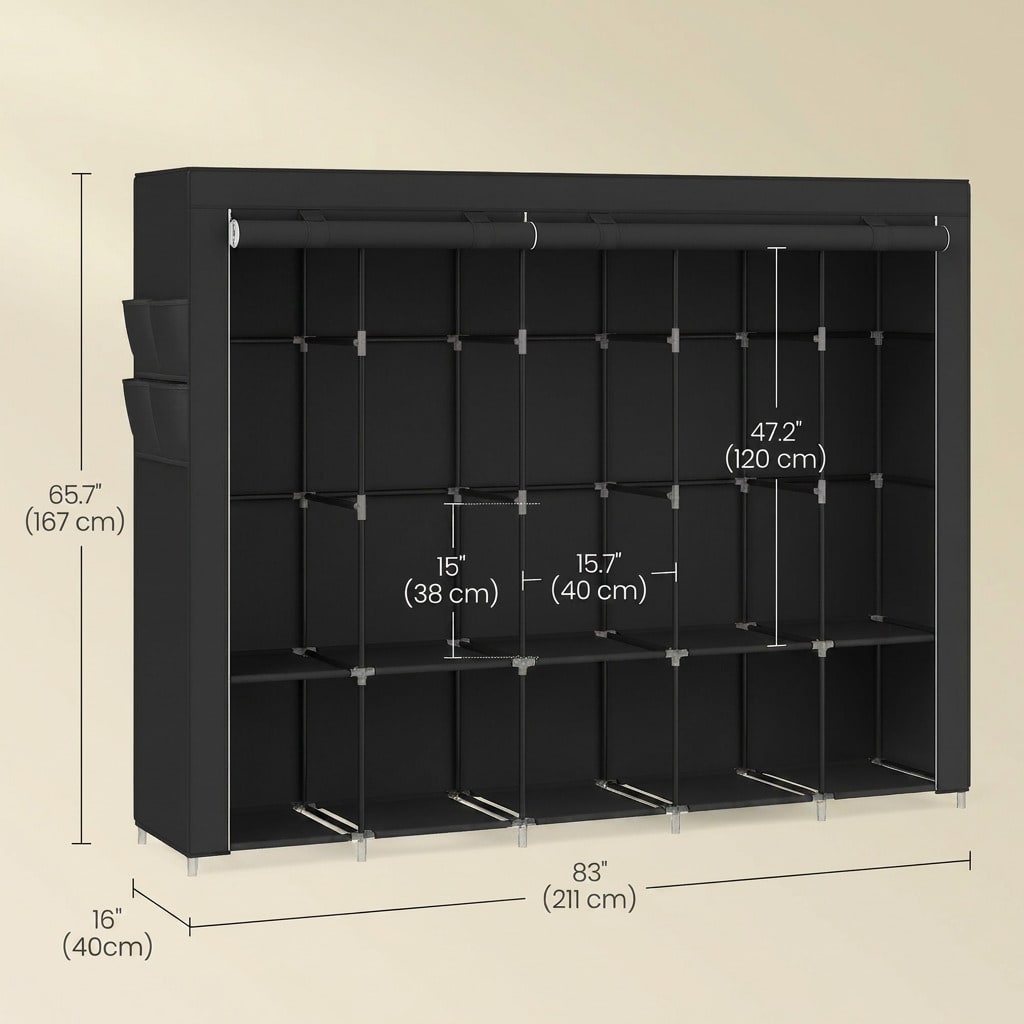 Szafa przenośna o długości 83  – Wardrobe Closet Portable Fabric Cover recenzja i cena