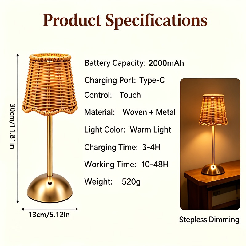 Bohemiczna tkana lampa stołowa – Bedroom Furniture recenzja i cena