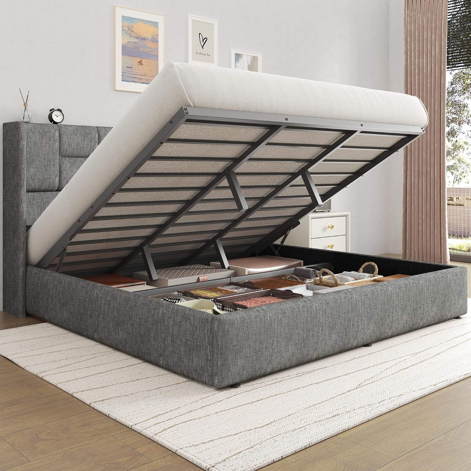 Rama łóżka typu king-size z hy – Gas Lift Storage Bed Hydraulic recenzja i cena
