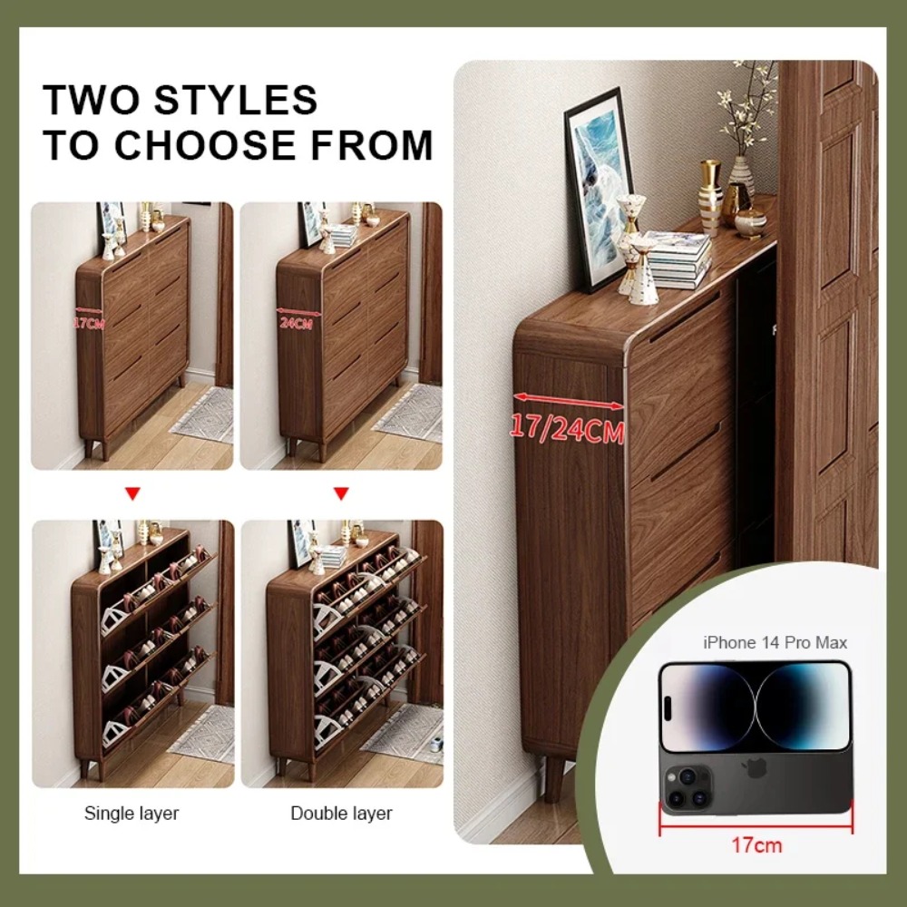 Wąska szafka na buty z odchyla – Shoe Rack Cabinet Narrow Entryway recenzja i cena