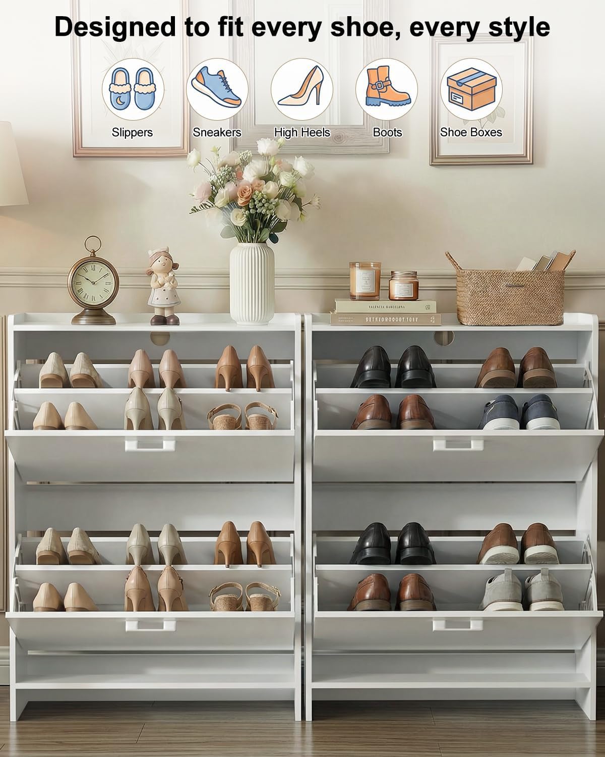 # Wąska szafka na buty z 2 odc – Shoe Rack Cabinet Narrow Entryway recenzja i cena