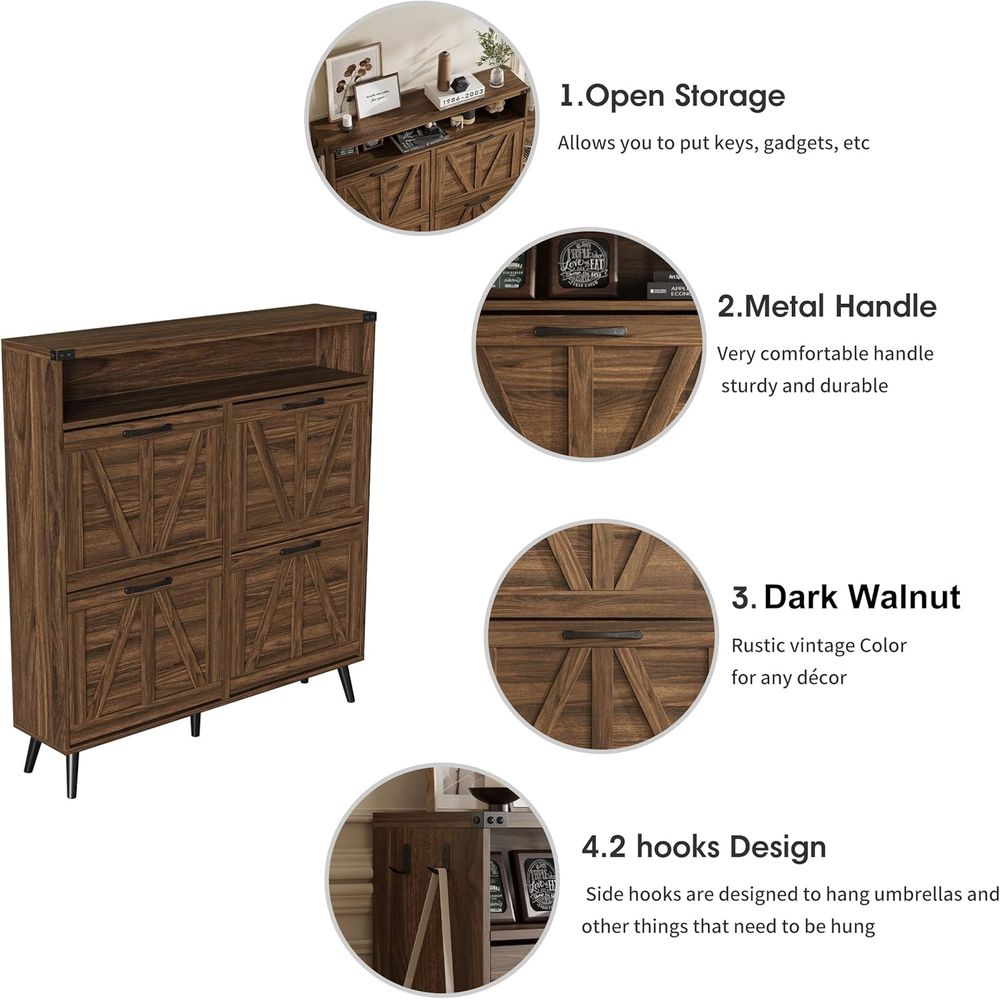 Szafka na buty z 4 szufladami, – Shoe Rack Cabinet Narrow Entryway recenzja i cena