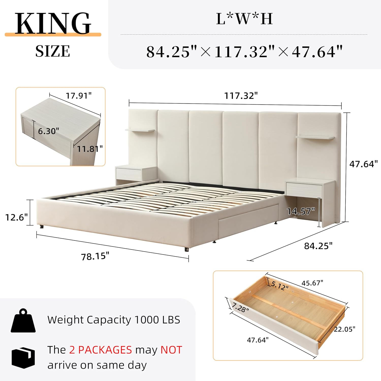 Rama łóżka typu king size z po – King Size Bed Frame With Storage Drawers recenzja i cena
