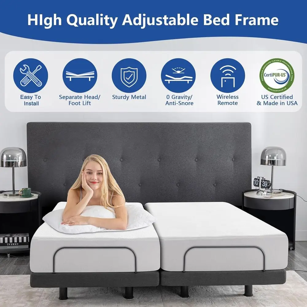 Elektrycznie regulowane łóżko  – Memory Foam Mattress In A Box Queen recenzja i cena