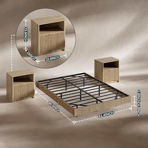 Zestaw do sypialni, łóżko typu – Floating Nightstand With Led Light recenzja i cena