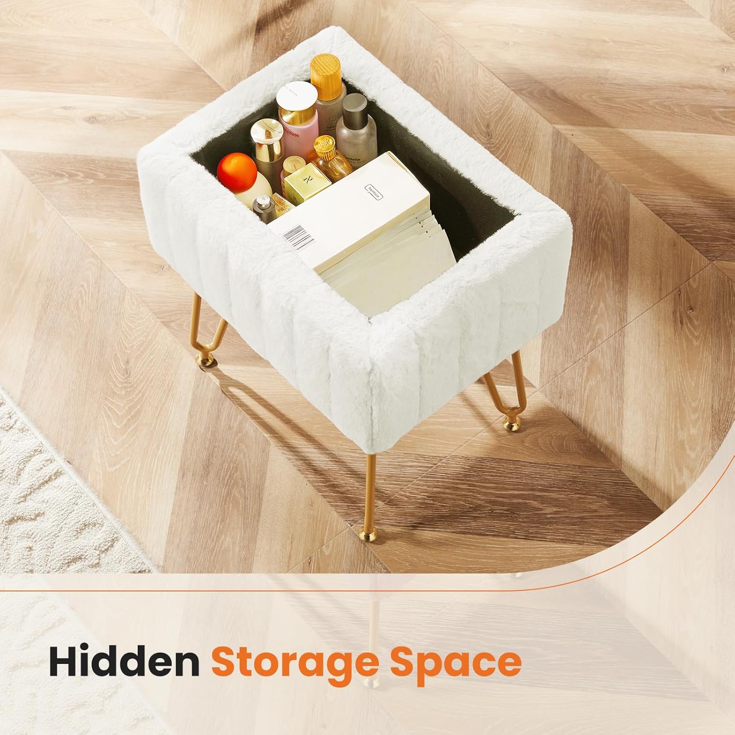 Biały taboret do toaletki, mię – Bedroom Furniture recenzja i cena