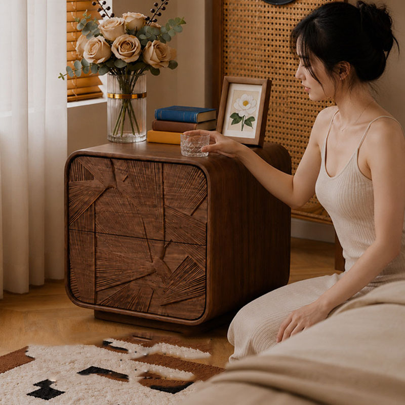 Szuflady Drewniana Szafka Nocn – Solid Wood Nightstand 2 Drawers recenzja i cena
