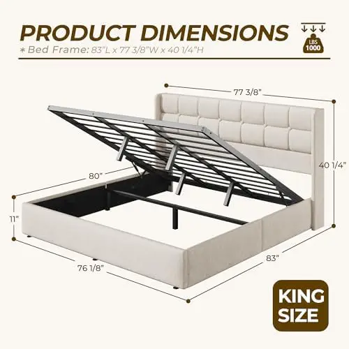 Rama łóżka z podnoszonym schow – Gas Lift Storage Bed Hydraulic recenzja i cena