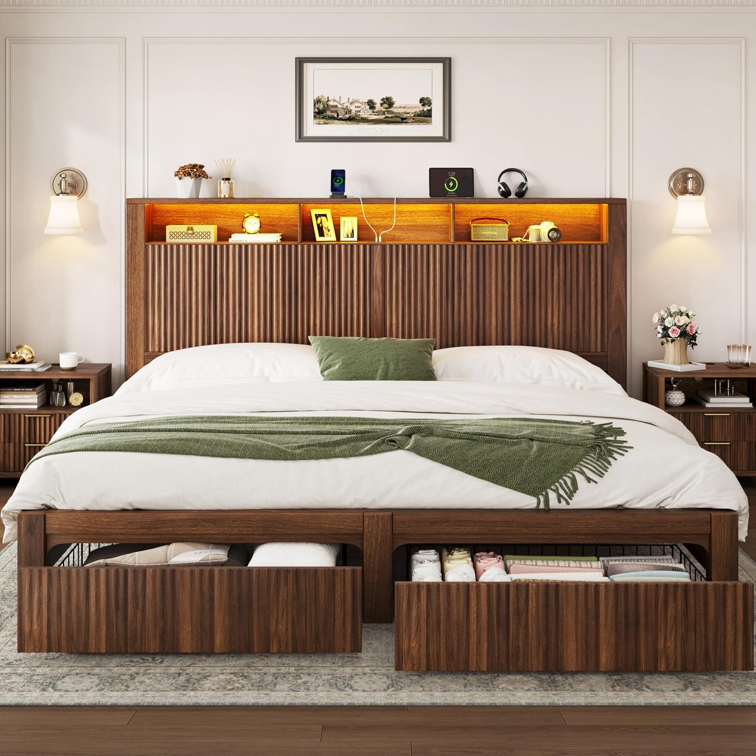 Rama łóżka typu King Size z za – King Size Bed Frame With Storage Drawers recenzja i cena
