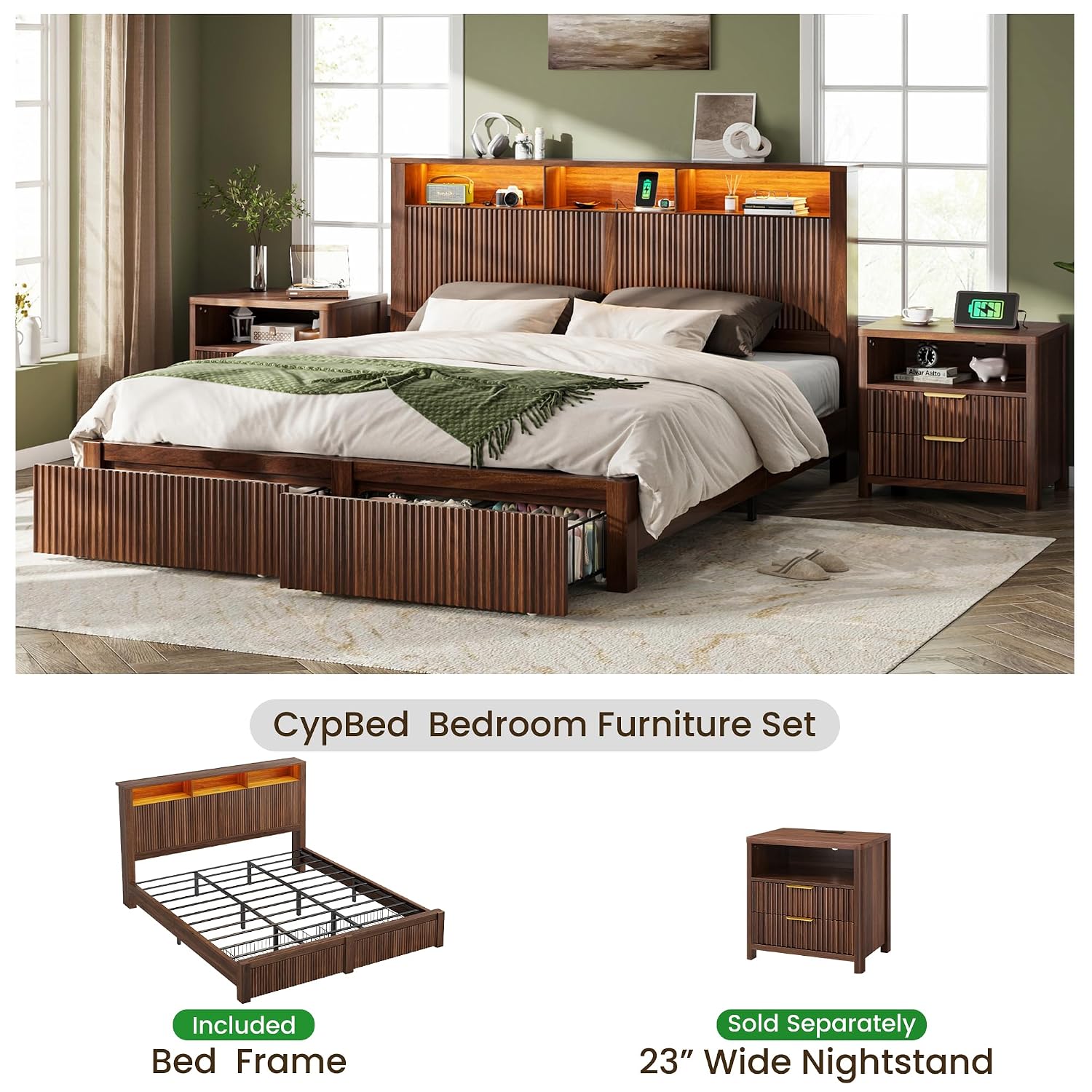 Rama łóżka typu King Size z za – King Size Bed Frame With Storage Drawers recenzja i cena