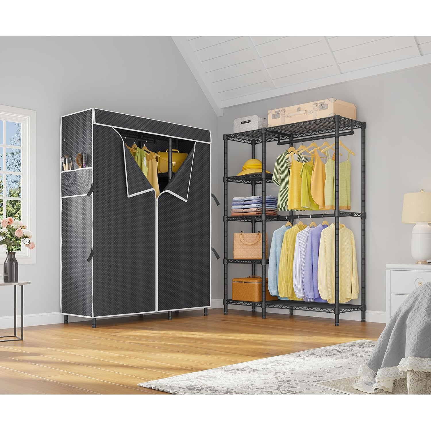Przenośna szafa na ubrania, wy – Wardrobe Closet Portable Fabric Cover recenzja i cena