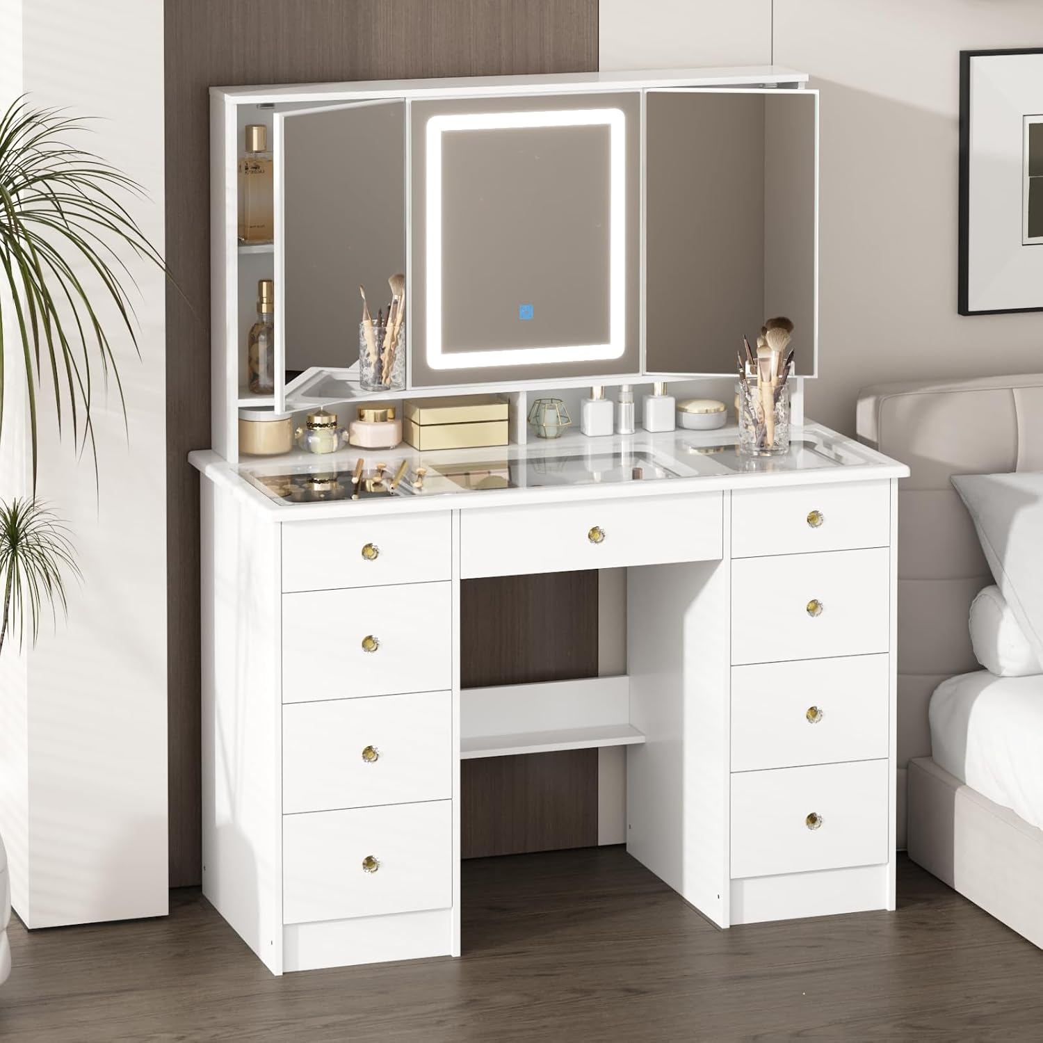 Toaletka z lustrem i oświetlen – Dressing Table Vanity With Lighted Mirror recenzja i cena