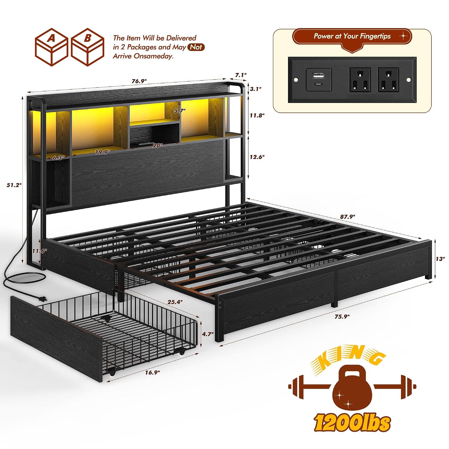 Rama łóżka typu King Size z za – King Size Bed Frame With Storage Drawers recenzja i cena