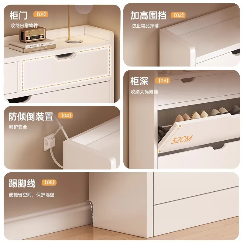 Szafka na buty z litego drewna – Shoe Rack Cabinet Narrow Entryway recenzja i cena