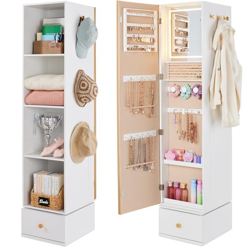 Obrotowe lustro z szafką do pr – Full Length Mirror Jewelry Armoire recenzja i cena