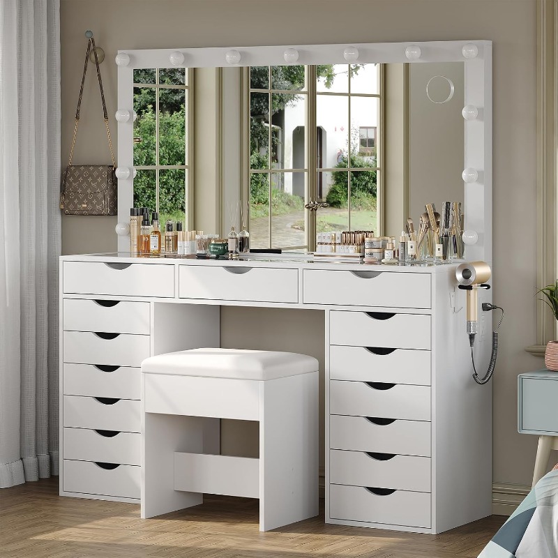 Toaletka Yanosaku z lustrem i  – Dressing Table Vanity With Lighted Mirror recenzja i cena