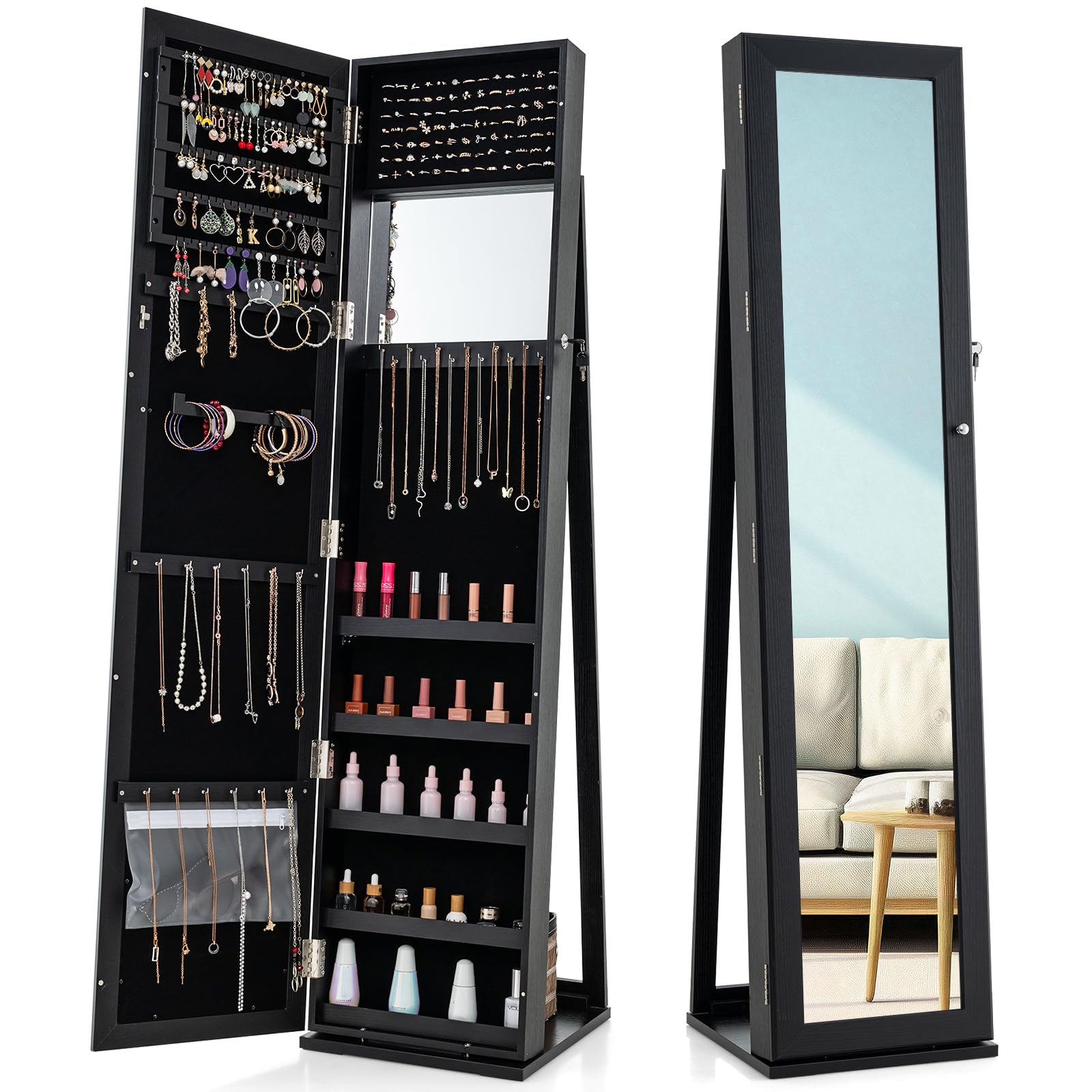 Szafa na biżuterię z lustrem o – Full Length Mirror Jewelry Armoire recenzja i cena