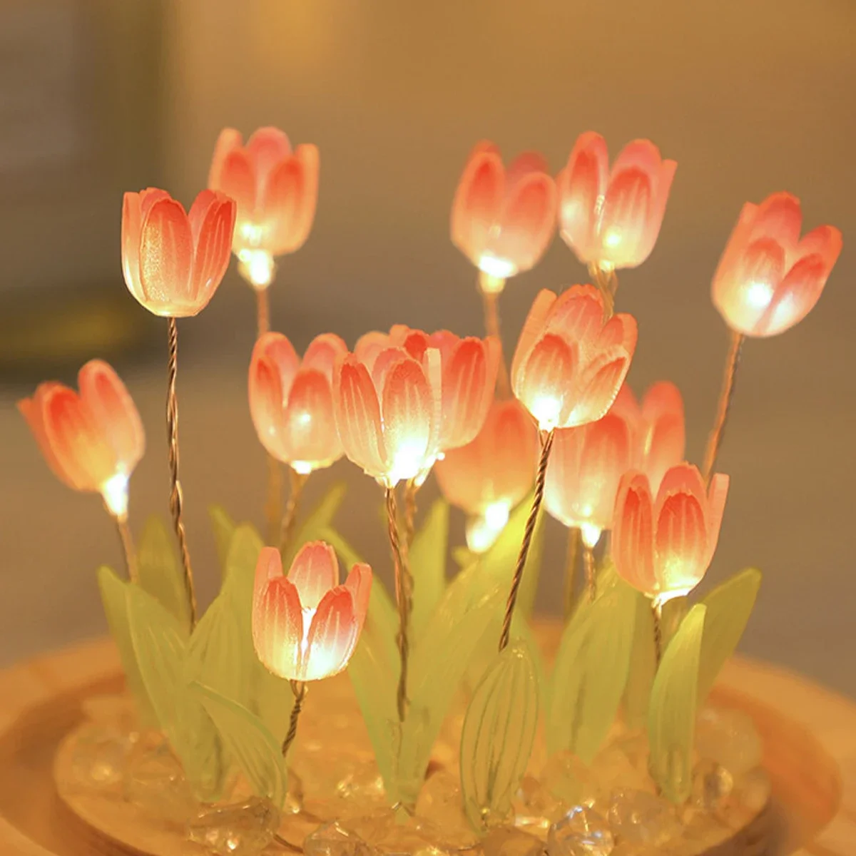 LED DIY Handmade Mini Tulip Ni – Floating Nightstand With Led Light recenzja i cena