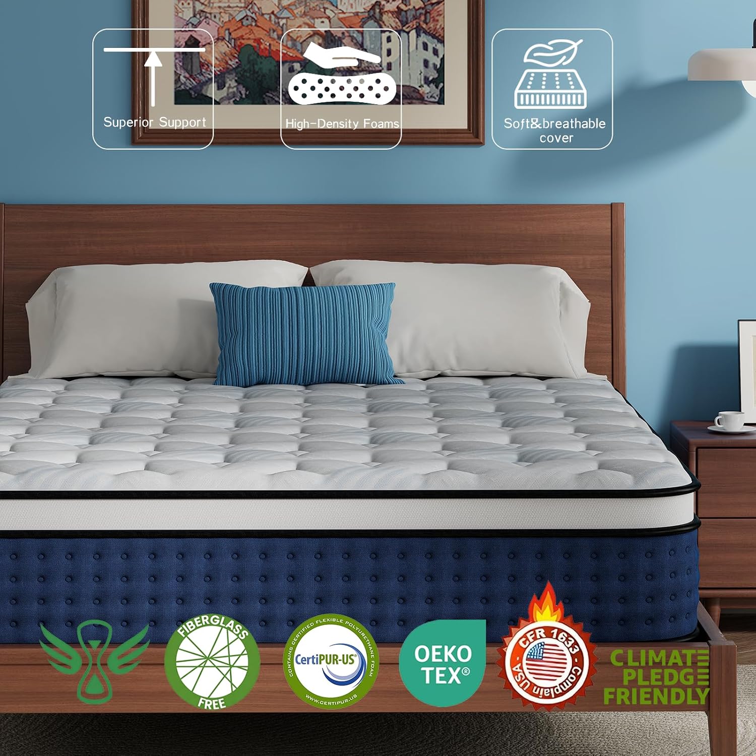 Materac, hybrydowy materac Que – Memory Foam Mattress In A Box Queen recenzja i cena
