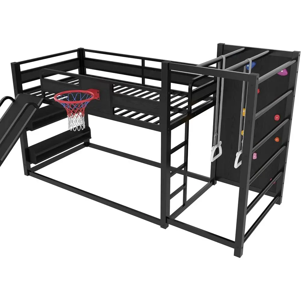 Metalowa łóżko piętrowe z kosz – Bunk Bed With Stairs And Slide recenzja i cena
