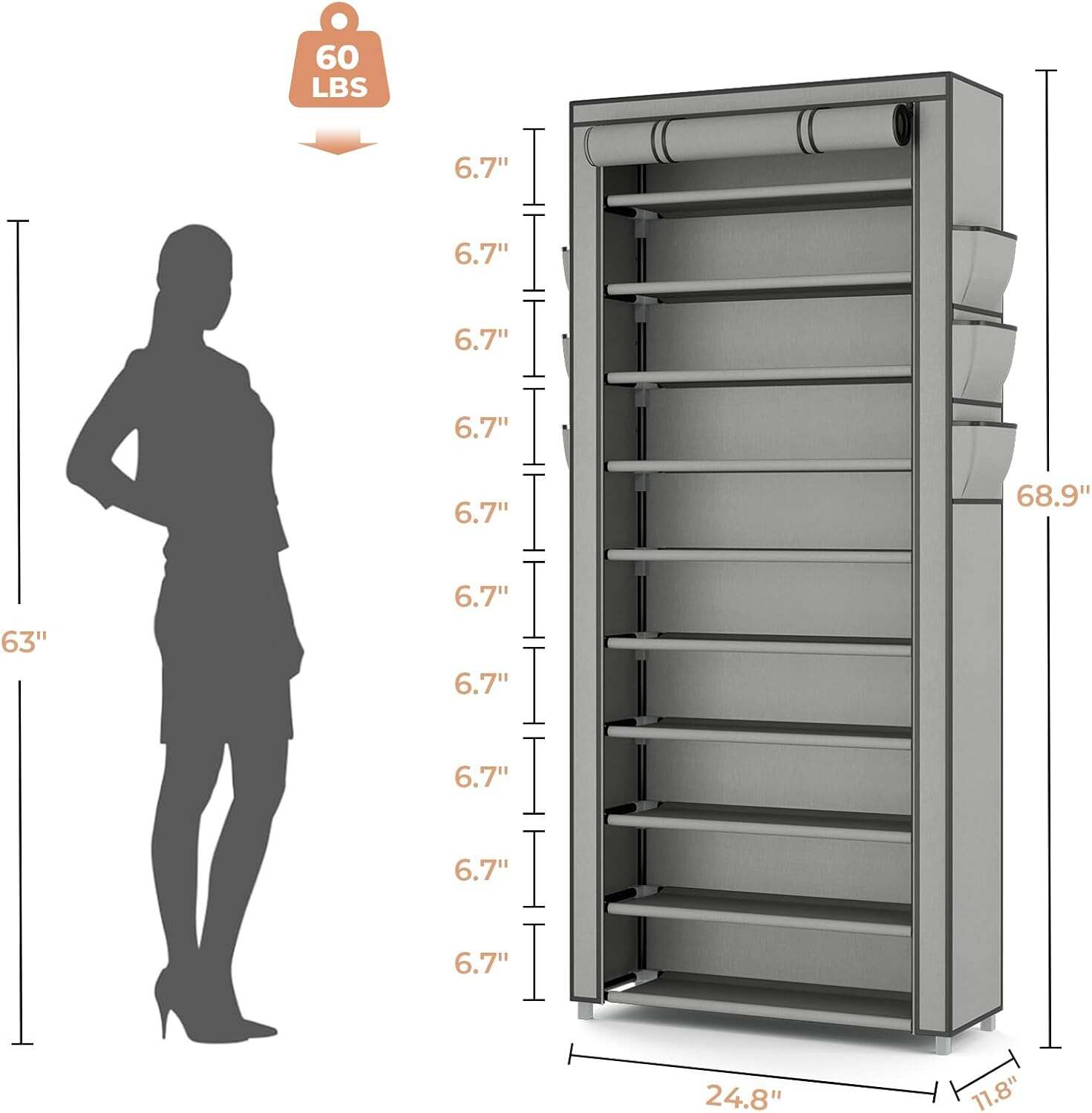Wysoki, wąski organizer na but – Shoe Rack Cabinet Narrow Entryway recenzja i cena